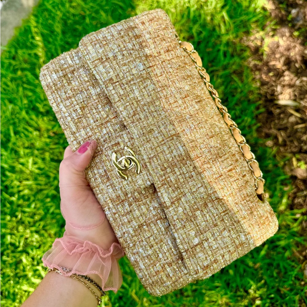 Chanel 24K Medium Vintage Tweed Flap Bag